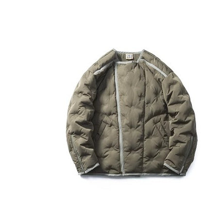 Japanese Loose Round Neck Oblique Placket Down Jacket