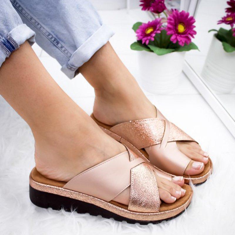 Toe mid heel wedge sandals - Cruish Home