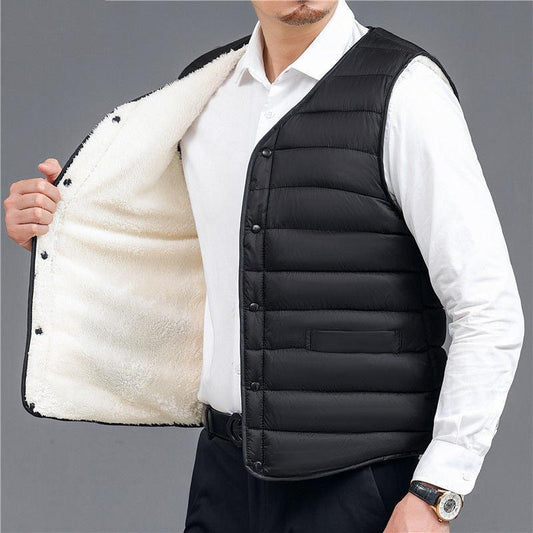 Plush Down Cotton Vest Men's Plus Size Thickening To Keep Warm - Cruish Home