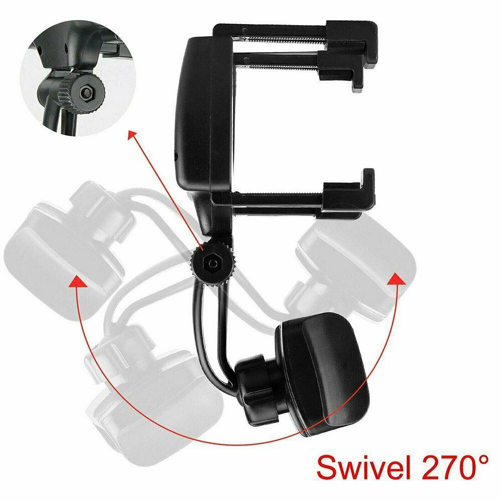 Universal Car Rear View Mirror Mount Stand GPS Cell Phone Holder 360 Rotation - Cruish Home