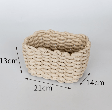 Nordic Wind Hand-woven Thick Cotton Rope Storage Box Simple Storage Basket - Cruish Home