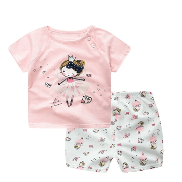 Cartoon Clothing Baby Boy Summer Clothes T-shirt Baby Girl Casual Clothing Sets - Cruish Home