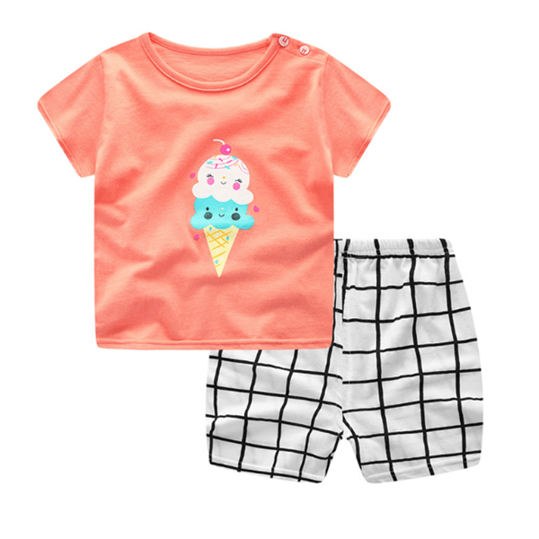 Cartoon Clothing Baby Boy Summer Clothes T-shirt Baby Girl Casual Clothing Sets - Cruish Home