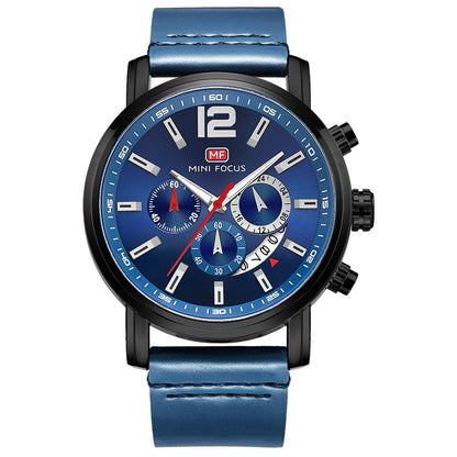 Fashion Casual Three-pin Men's Leather QuartzWatch