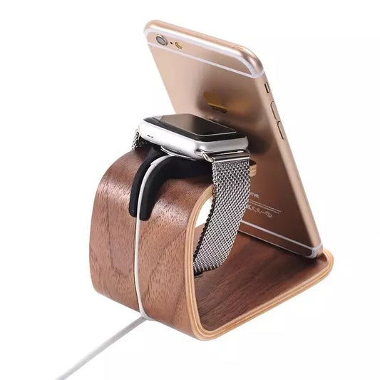 Bent Polywood Apple Watch Charger Holder