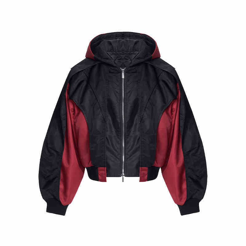 Profile Structure Splicing Quilted Short Hood Shell Jacket