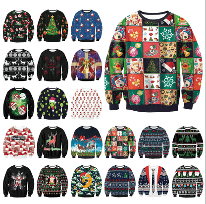 UGLY CHRISTMAS SWEATER Vacation Santa Elf Funny Womens Men Sweaters Tops Autumn Winter Clothing - Cruish Home