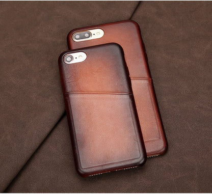 Antique Lamb Leather iPhone Card Case