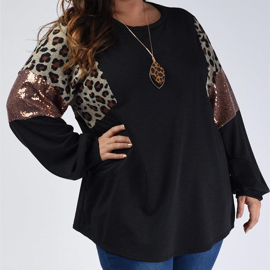 European And American Loose Slim Fit Leopard Print Long Sleeve - Cruish Home