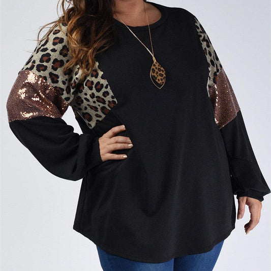 European And American Loose Slim Fit Leopard Print Long Sleeve - Cruish Home