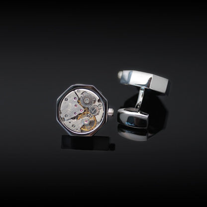 Octagonal Watch Engine Cufflinks