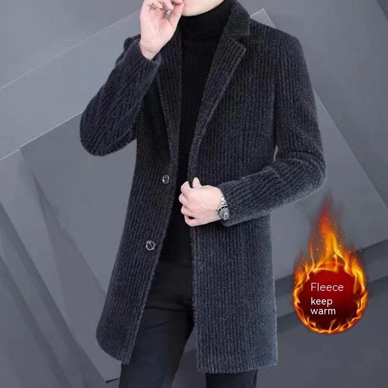 Men's Duster Mid-length Slim-fit Woolen Coat - Cruish Home