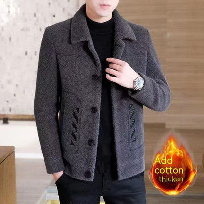 Men's Woolen Coat Short Autumn And Winter Woolen Coat Men's Padded Jacket Top Casual Trench Coat - Cruish Home