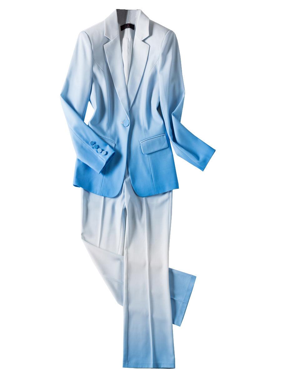 Blue Gradient Suit Temperament Professional Leisure - Cruish Home