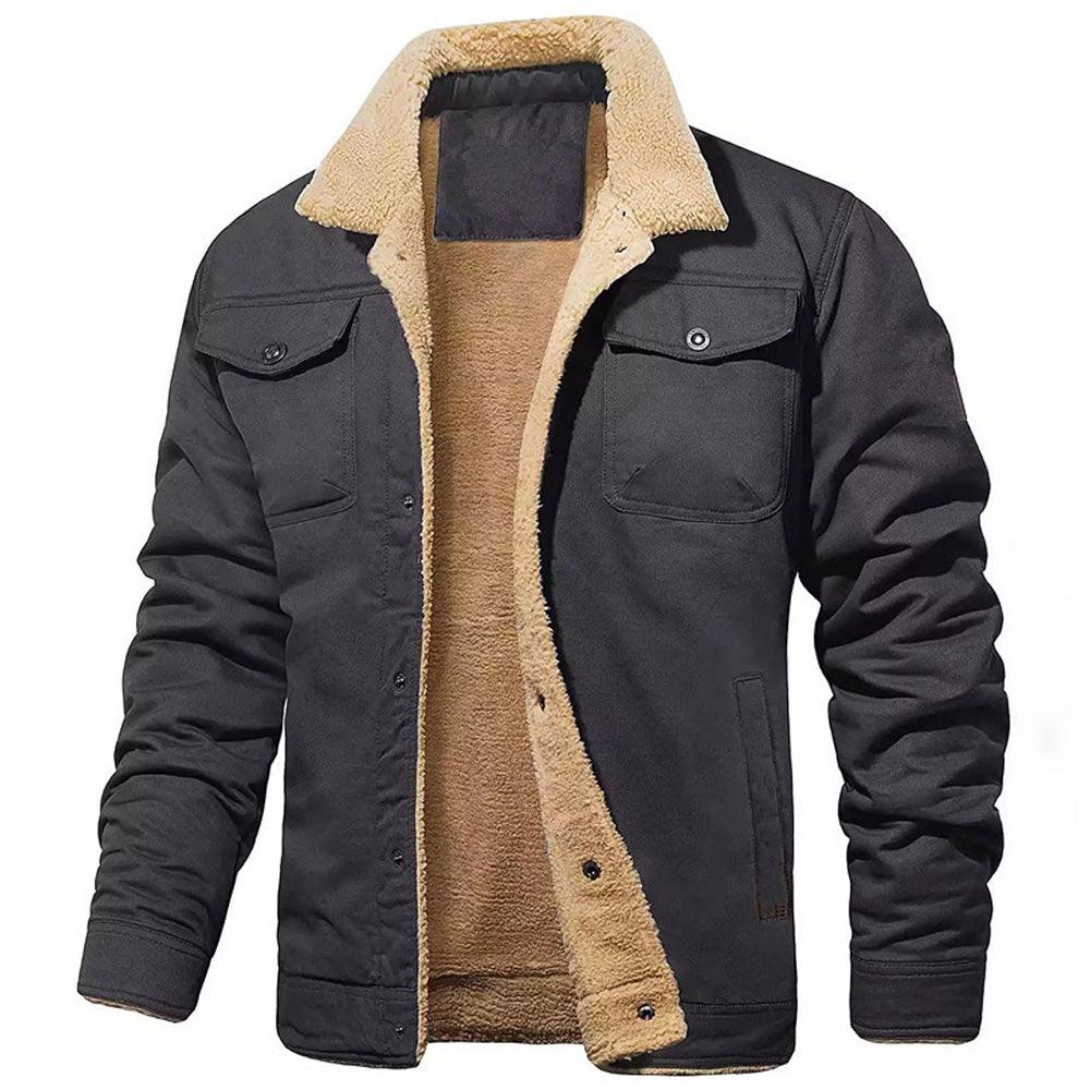 Autumn Winter Fleece Thick Slim Fit Men Warm Jacket - Cruish Home