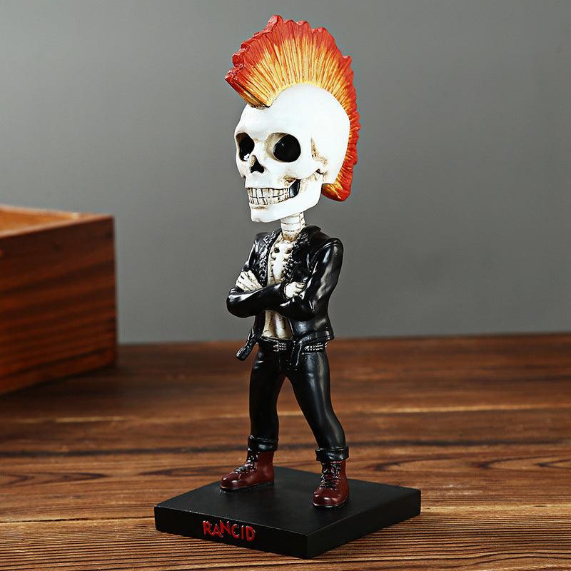 Creative Car Skull Shaking Head Doll Funny Retro Metal Skull - Cruish Home