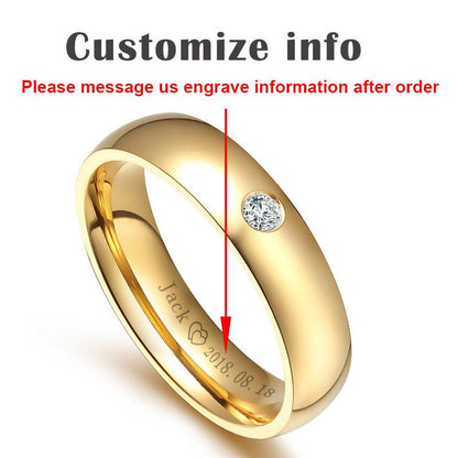 Golden stainless steel couple rings - Cruish Home