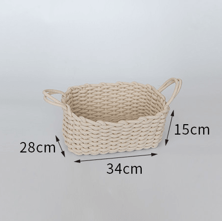 Nordic Wind Hand-woven Thick Cotton Rope Storage Box Simple Storage Basket - Cruish Home