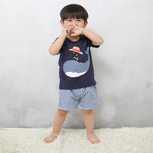 Cartoon Clothing Baby Boy Summer Clothes T-shirt Baby Girl Casual Clothing Sets - Cruish Home