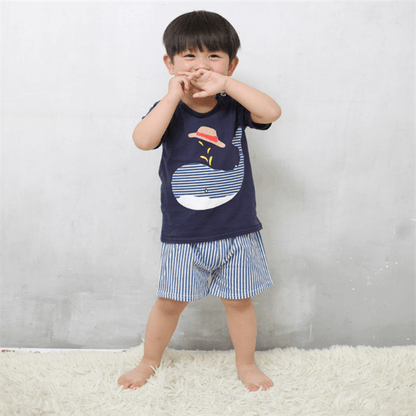 Cartoon Clothing Baby Boy Summer Clothes T-shirt Baby Girl Casual Clothing Sets - Cruish Home