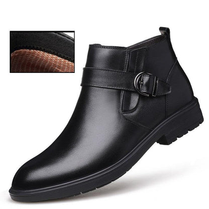 Plush cowhide cotton shoes business boots leather shoes - Cruish Home