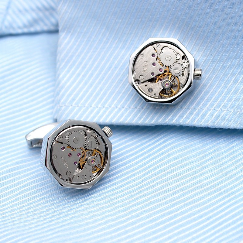 Octagonal Watch Engine Cufflinks