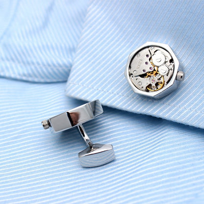 Octagonal Watch Engine Cufflinks