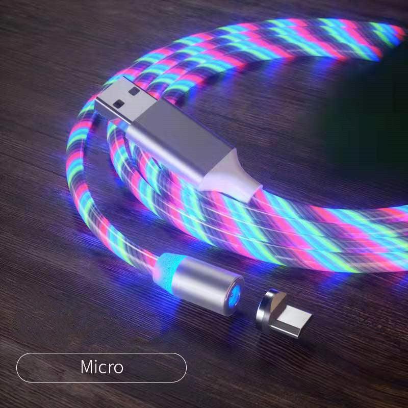 Magnetic Charging Cable Streamer Fast Charging Cable Lighting Micro USB Cable LED Magnet Charger Type-C Cable - Cruish Home