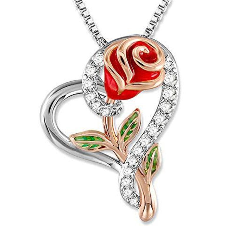 Love Rose Necklace with Diamonds - Cruish Home