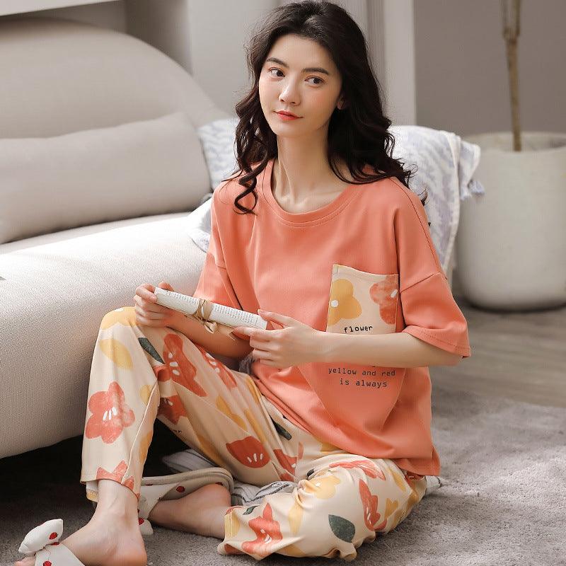 Women's Cotton Casual Simple Pajamas Suit - Cruish Home