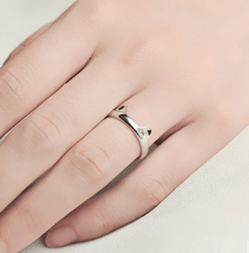 Cat Ring in 14k White Gold Plate - Cruish Home