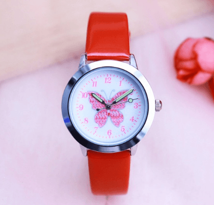 Children's Watches Kids Quartz Watch Student Girls Quartz-watch Cute Colorful Butterfly Dial Waterproof Watch - Cruish Home