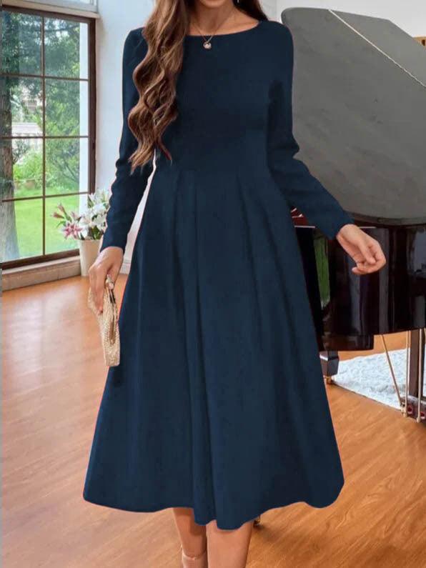 Fashion Casual Round-neck Long-sleeved Dress - Cruish Home