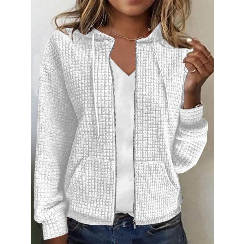 Women's Zipper Hooded Cardigan Long Sleeve Sweater Coat - Cruish Home