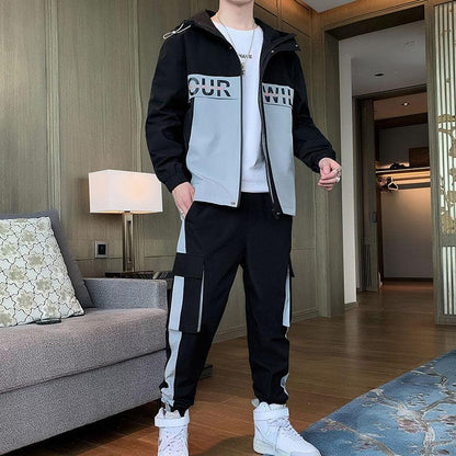 Fashion Men Clothing Jogging Suit Casual Tracksuit 2 Pcs Set Jackets and Pants - Cruish Home