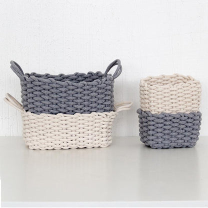 Nordic Wind Hand-woven Thick Cotton Rope Storage Box Simple Storage Basket - Cruish Home