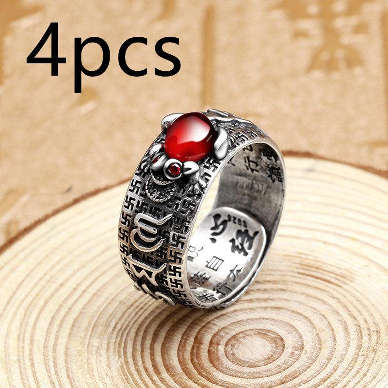 Little Pixiu Heart Sutra Ring Men And Women Lucky - Cruish Home