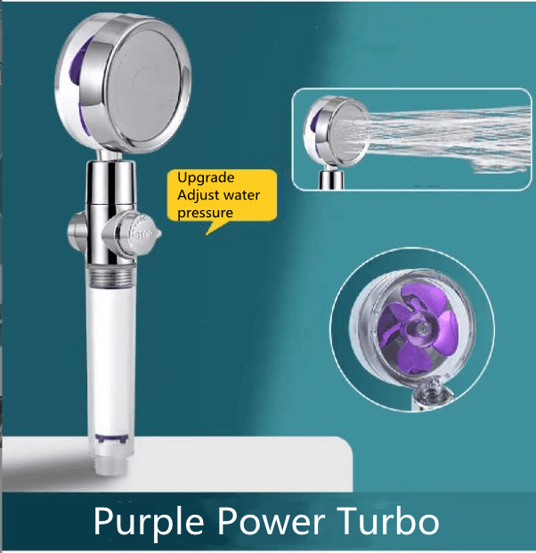 Shower Head Water Saving Flow 360 Degrees Rotating With Small Fan ABS Rain High Pressure Spray Nozzle Bathroom Accessories - Cruish Home