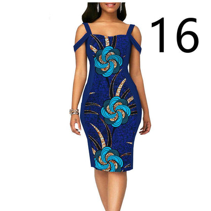 African Print Dress Women's Casual Tight Evening Gown - Cruish Home