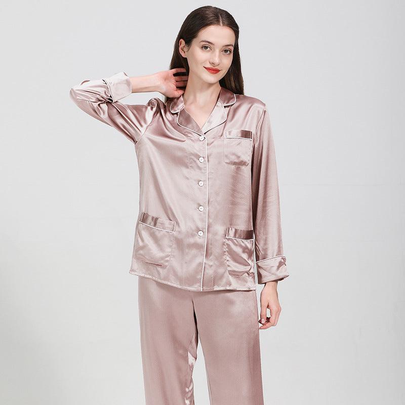 Women's 19 Momi Long Silk Pajamas Two-piece Suit - Cruish Home