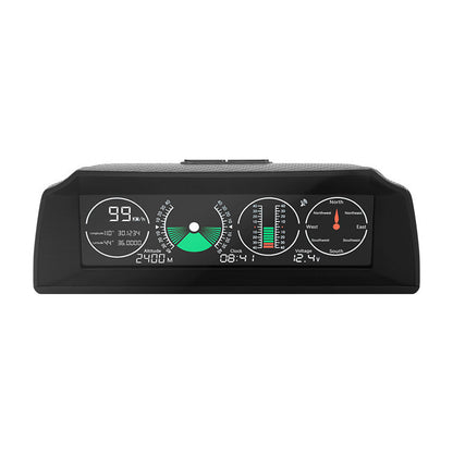 GPS GO 2 Universal Car HUD Monitoring Speed Level Gradient Compass