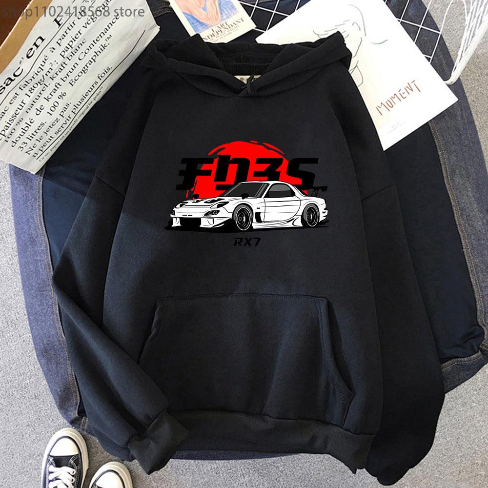 New Car Printed Men'swomen's Cotton Hoodie Casual - Cruish Home