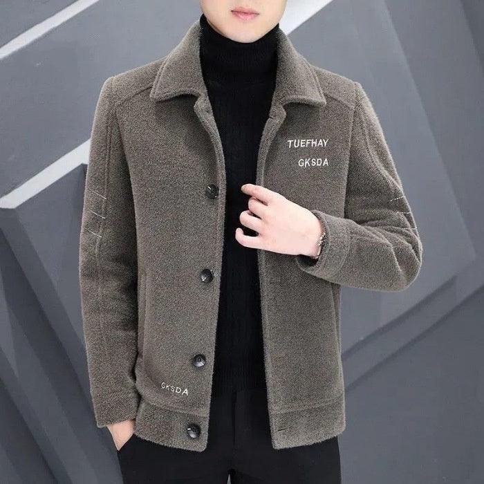 Men's Woolen Coat Short Autumn And Winter Woolen Coat Men's Padded Jacket Top Casual Trench Coat - Cruish Home