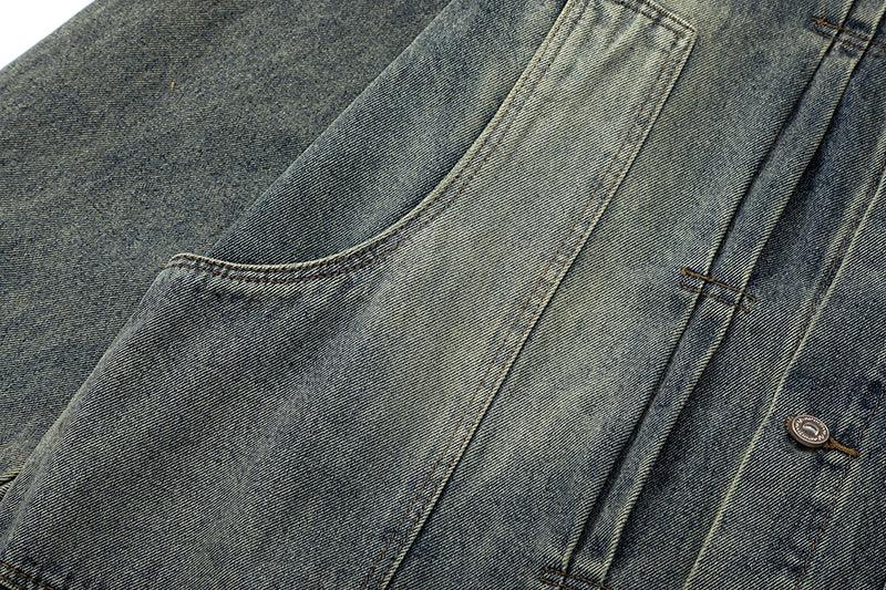 Washed And Worn Denim Jacket Men - Cruish Home