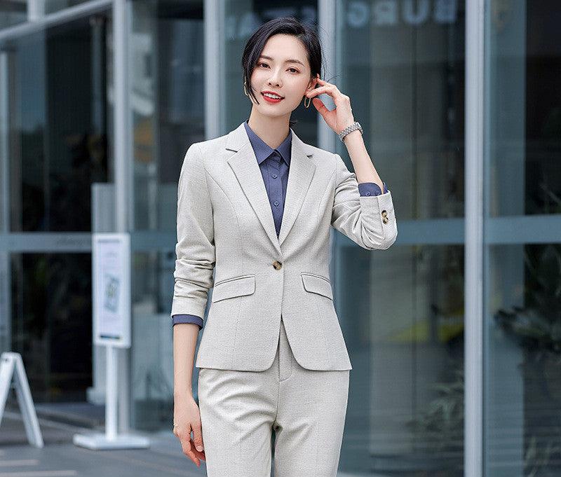 Grain Micro-elastic Workplace Random Combination Business Office Meeting Men's And Women's Same Suit - Cruish Home