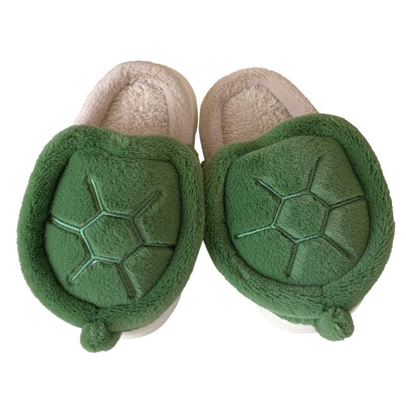 Fleece-lined Creative Little Turtle New Soft Soled Cotton Slipper - Cruish Home