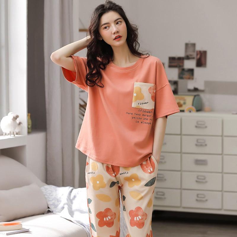 Women's Cotton Casual Simple Pajamas Suit - Cruish Home