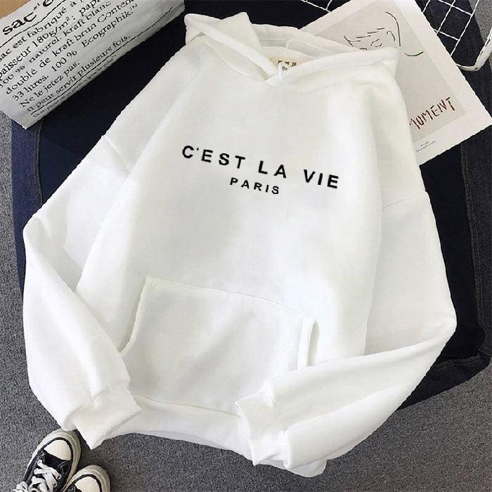 Loose Hooded Sweater Student Hoodie With Letter Print Sports Tops - Cruish Home