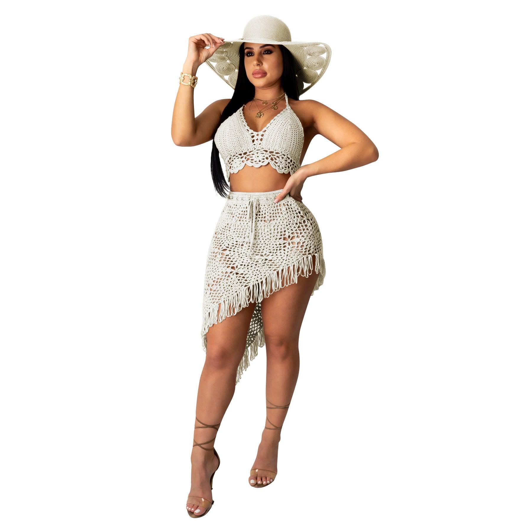 Women's Crochet Tassel Casual Suit - Cruish Home