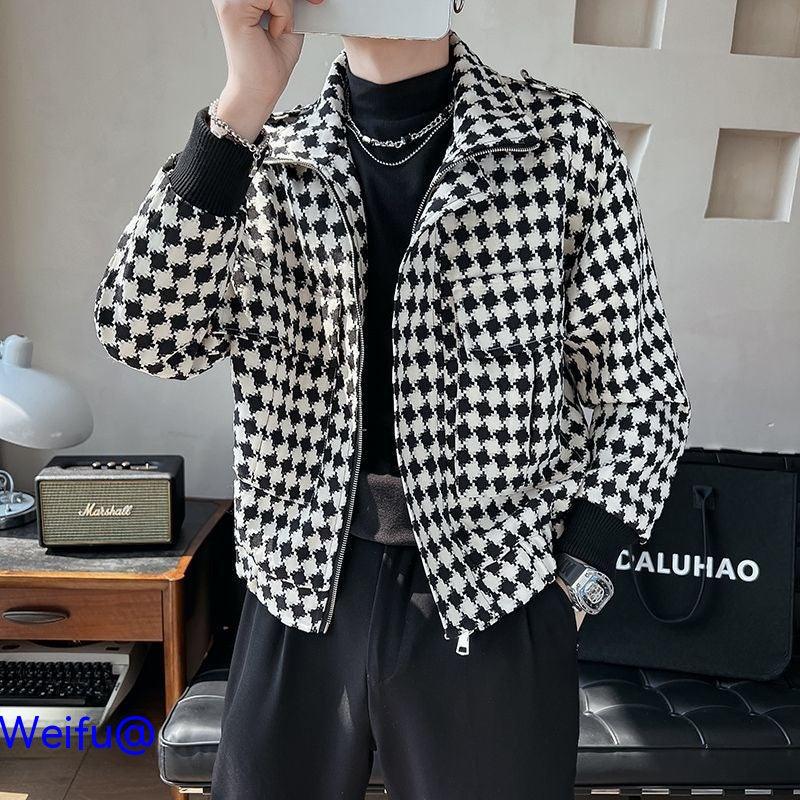 British Style Men's Houndstooth Coat Men's High-grade Short Jacket Autumn And Winter - Cruish Home